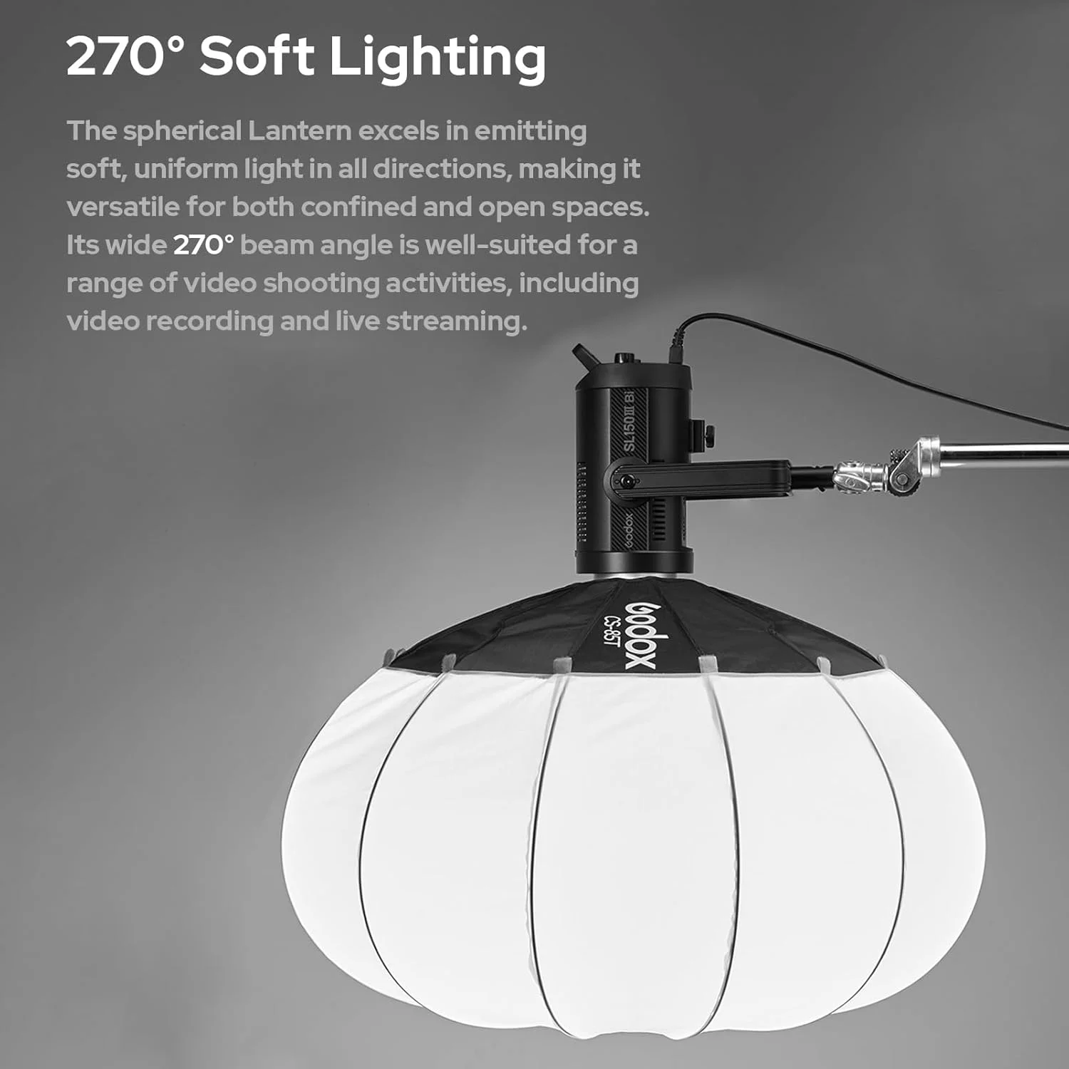 گودکس CS-60T سافت باکس فانوسی تاشو با نصب بوون استاندارد، مناسب برای عکاسی استودیویی، پرتره و پخش زنده