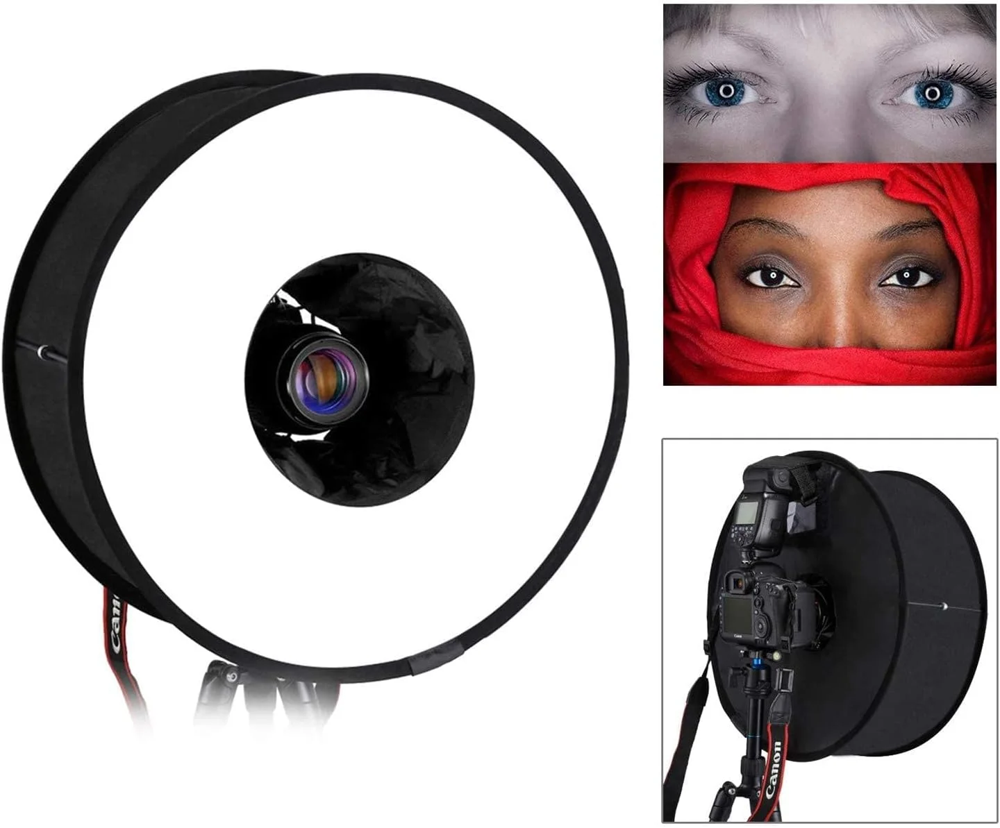 نرم کننده نور فلاش گرد قابل حمل SKEIDO با قطر 45 سانتی متر / 18 اینچ، سافت باکس برای فلاش های اسپیدلایت، عکاسی ماکرو، پرتره، استودیو، اصلاح کننده نور، سازگار با کانن، نیکون، پنتاکس