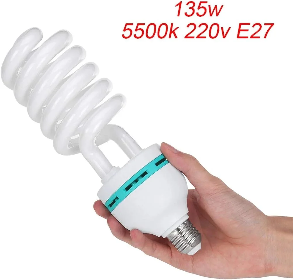 لامپ های نورپردازی عکاسی E27 45/135W 5500K 220V برای استودیوی عکاسی سافت باکس (135W)