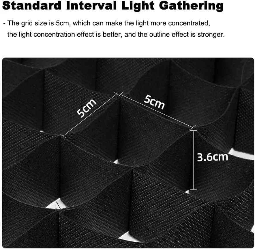 لانه زنبوری حرفه ای 50x70 سانتی متر برای سافت باکس مستطیلی - ابزار کنترل دقیق نور برای نورپردازی استودیو عکاسی و فیلمبرداری لانه زنبوری حرفه ای 50x70 سانتی متر برای سافت باکس مستطیلی - ابزار کنترل دقیق نور برای نورپردازی استودیو عکاسی و فیلمبرداری