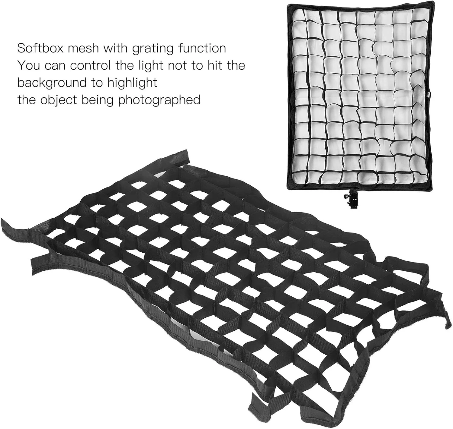شبکه لانه زنبوری سافت باکس عکاسی Sanpyl، 50x70 سانتی متر، توری لانه زنبوری تاشو سافت باکس برای لوازم جانبی استودیوی عکاسی، برای سافت باکس 4 گوشه