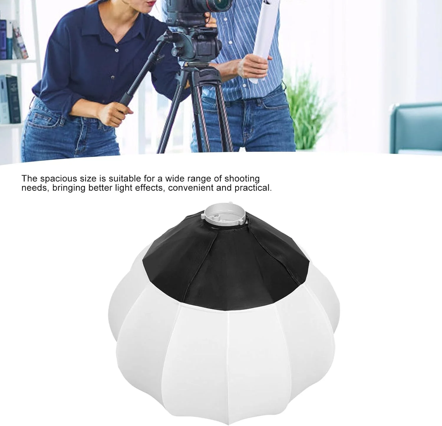 نرم کننده نور سافت باکس فانوسی Sanpyl 65 سانتی متری، اصلاح کننده نور ویدئویی عکاسی 25.6 اینچی برای پخش زنده، ضبط ویدئو، برای رابط Bowens
