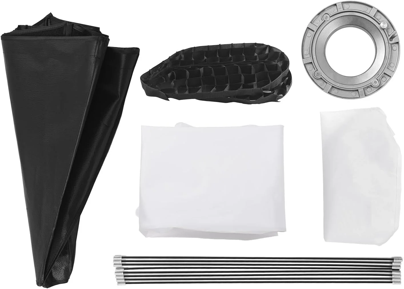 سافت باکس هشت ضلعی با اتصال بوون و 8 میله نگهدارنده برای استودیو عکاسی، پرتره و پخش زنده