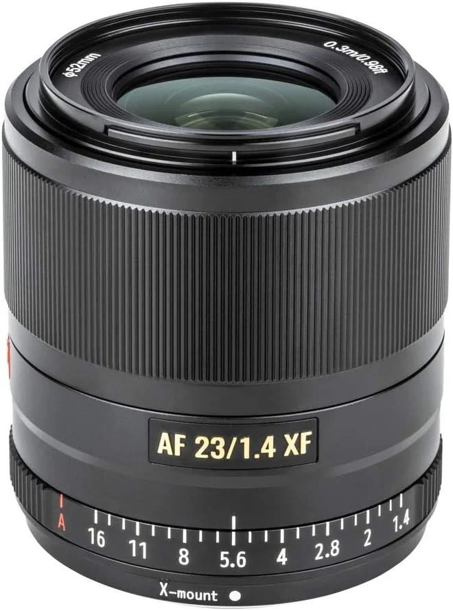 لنز 23mm f/1.4 با فوکوس خودکار VILTROX با مانت X برای فوجی، لنز زاویه باز با دیافراگم بزرگ APS-C برای دوربین های Fujifilm با مانت X مدل های X-T3 T30 X-H1 X20 X-T20 X-T100 X-Pro2 و...