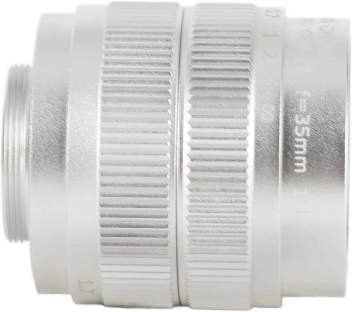 لنز دوربین بدون آینه 35 میلی‌متری F1.7 با دیافراگم باز و پوشش چند لایه MC برای تصاویر روشن، لنز سبک وزن برای علاقه‌مندان به عکاسی (نقره‌ای)