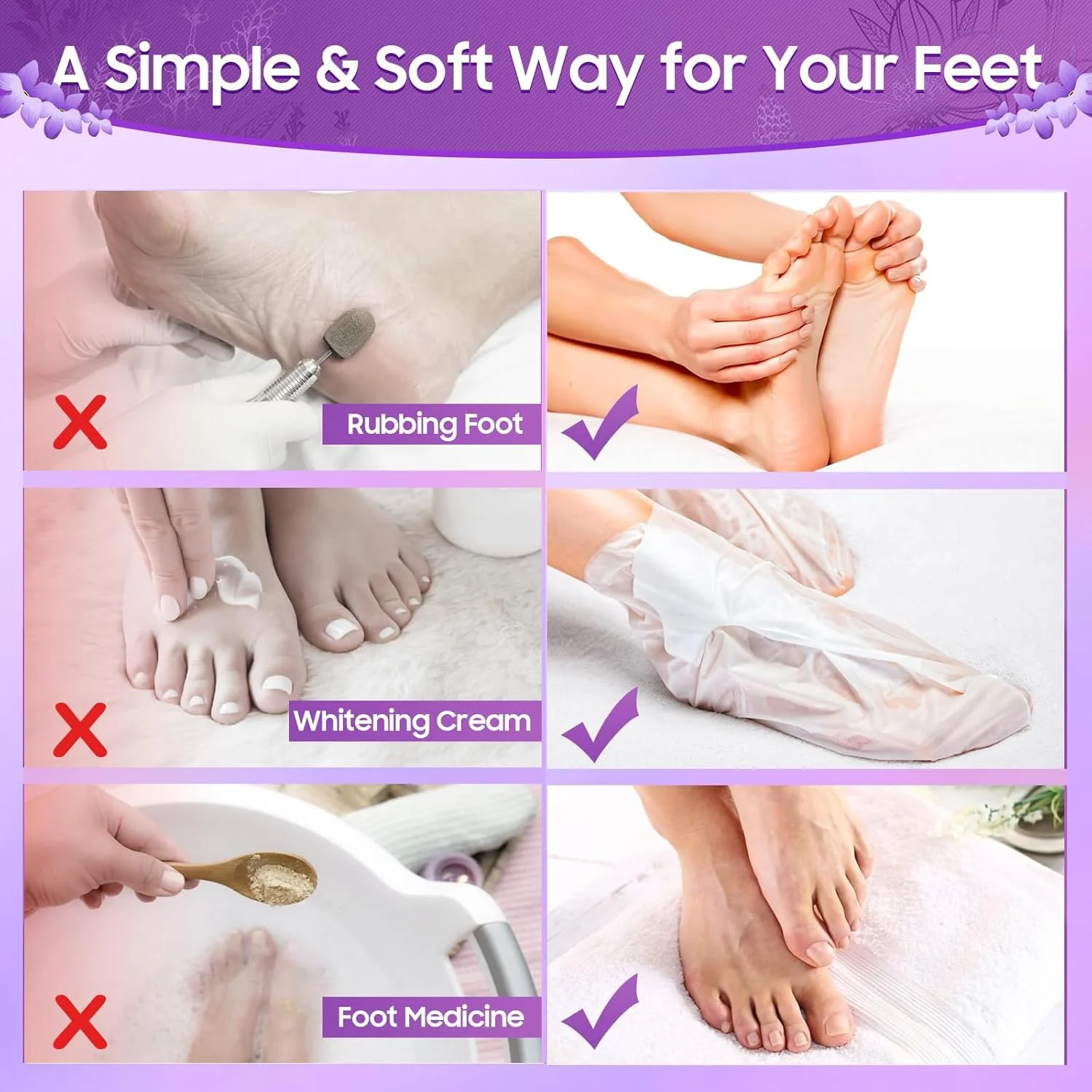 ماسک لایه بردار پا TERRIFI، 4 جفت ماسک پا لایه بردار، لایه بردار طبیعی برای پوست خشک و مرده، پینه، ترمیم پاشنه های زبر، مراقبت بیشتر از پا برای آقایان و خانم ها