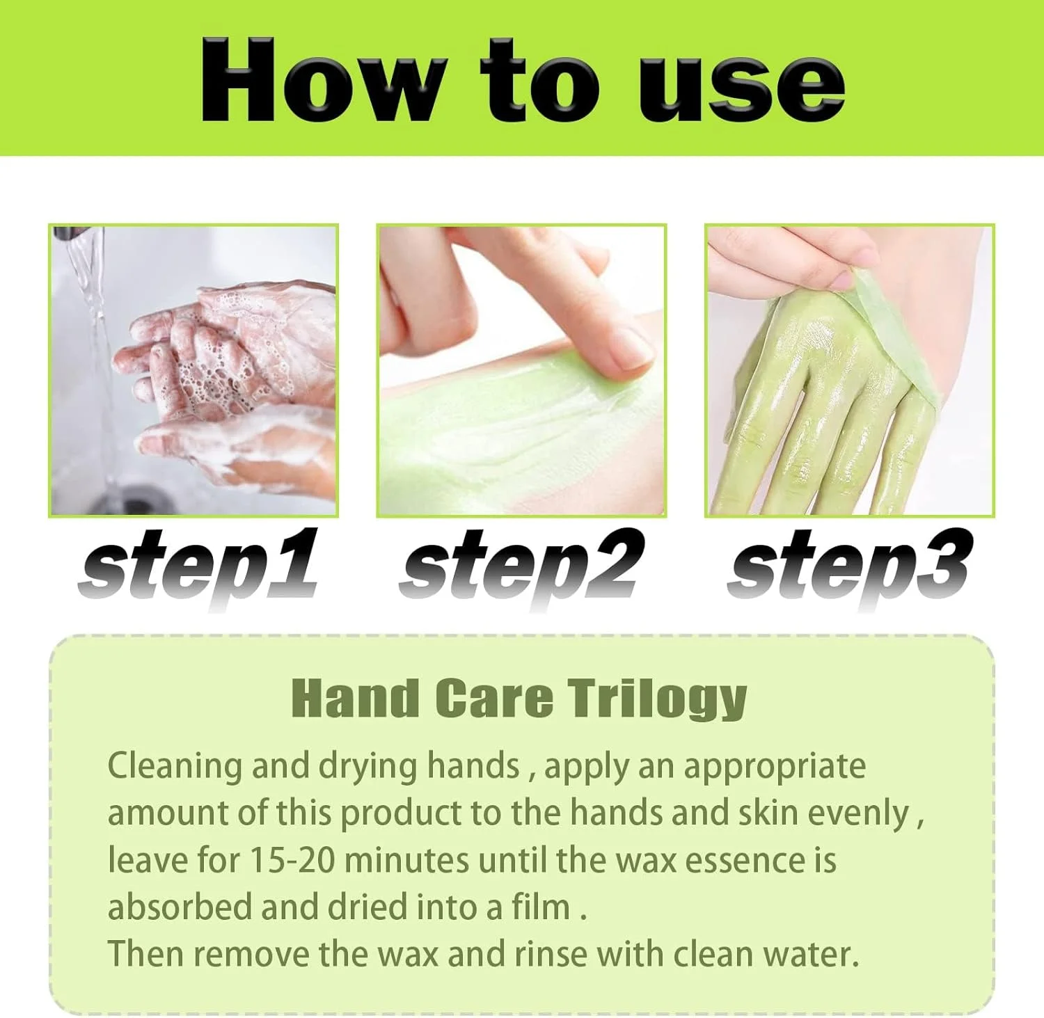 ماسک دست ترمیم کننده چای سبز تریفی، موم عسلی دست برای مرطوب کردن و لایه برداری پوست خشک، ترک خورده و پیر، درمان ضد ترک برای دست های زبر (50 گرم)