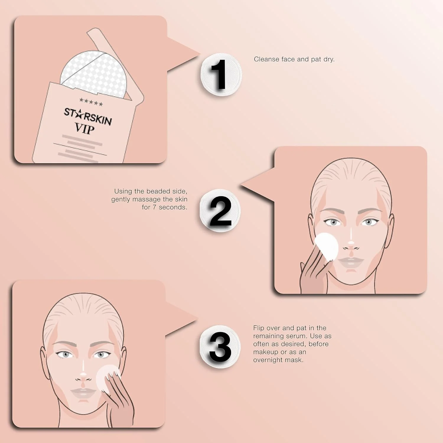 پدهای تونر صورت کره ای STARSKIN 7 Seconds All-Day Mask، 7 در 1 برای آبرسانی فوری و شادابی پوست، مناسب انواع پوست، لایه برداری و مراقبت از منافذ با 66% عصاره ریشه کودزو، مراقبت از پوست K Beauty (18 پد) پدهای تونر صورت کره ای STARSKIN 7 Seconds All-Day Mask، 7 در 1 برای آبرسانی فوری و شادابی پوست، مناسب انواع پوست، لایه برداری و مراقبت از منافذ با 66% عصاره ریشه کودزو، مراقبت از پوست K Beauty (18 پد)