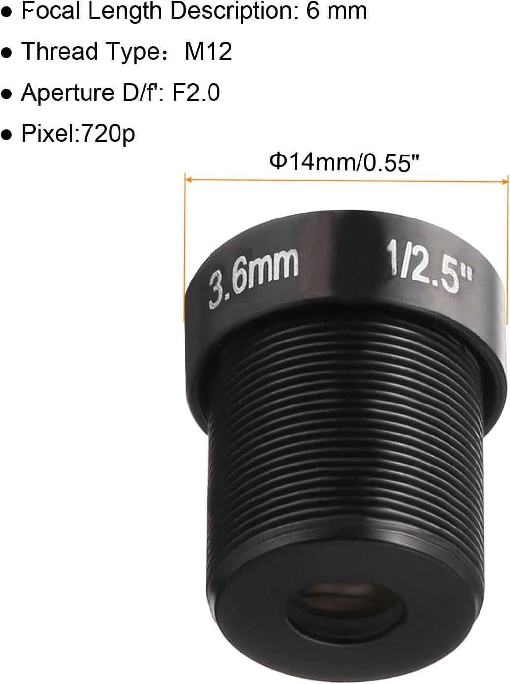 لنز دوربین مداربسته 3.6 میلیمتری با زاویه دید گسترده، رزولوشن 720p و دیافراگم F2.0، مناسب برای دوربینهای مداربسته و پانوراما، اتصال M12، رنگ مشکی لنز دوربین مداربسته 3.6 میلیمتری با زاویه دید گسترده، رزولوشن 720p و دیافراگم F2.0، مناسب برای دوربینهای مداربسته و پانوراما، اتصال M12، رنگ مشکی