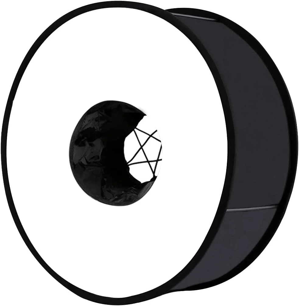 نرم باکس فلاش گرد PULUZ، 45 سانتی متر، قابل حمل، دیفیوزر فلاش حلقه ای، سافت باکس برای عکاسی ماکرو، پرتره، استودیویی، اصلاح کننده نور