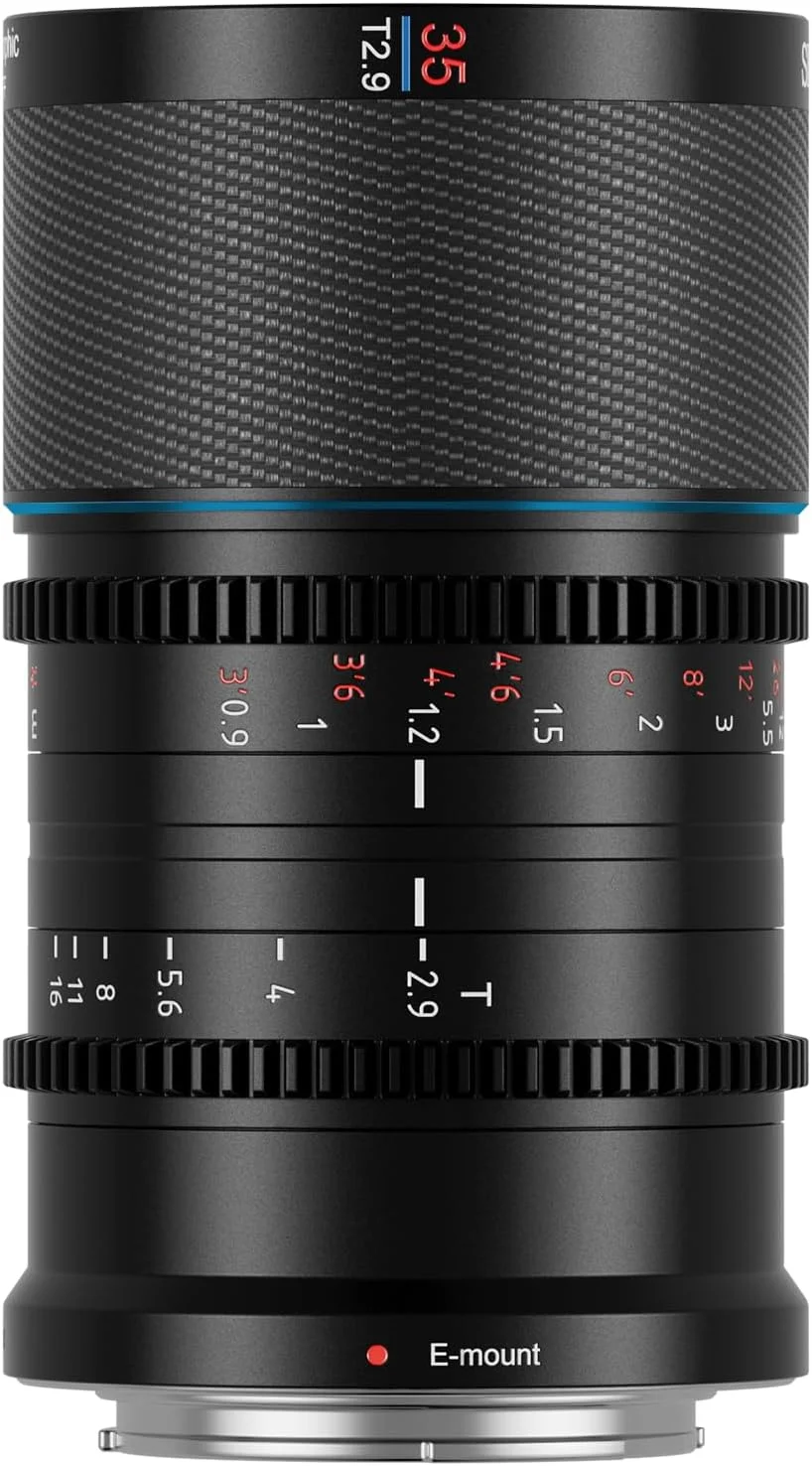 لنز آنامورفیک فیبر کربنی SIRUI 35mm T2.9 1.6X برای مانت Sony E (شعله آبی)
