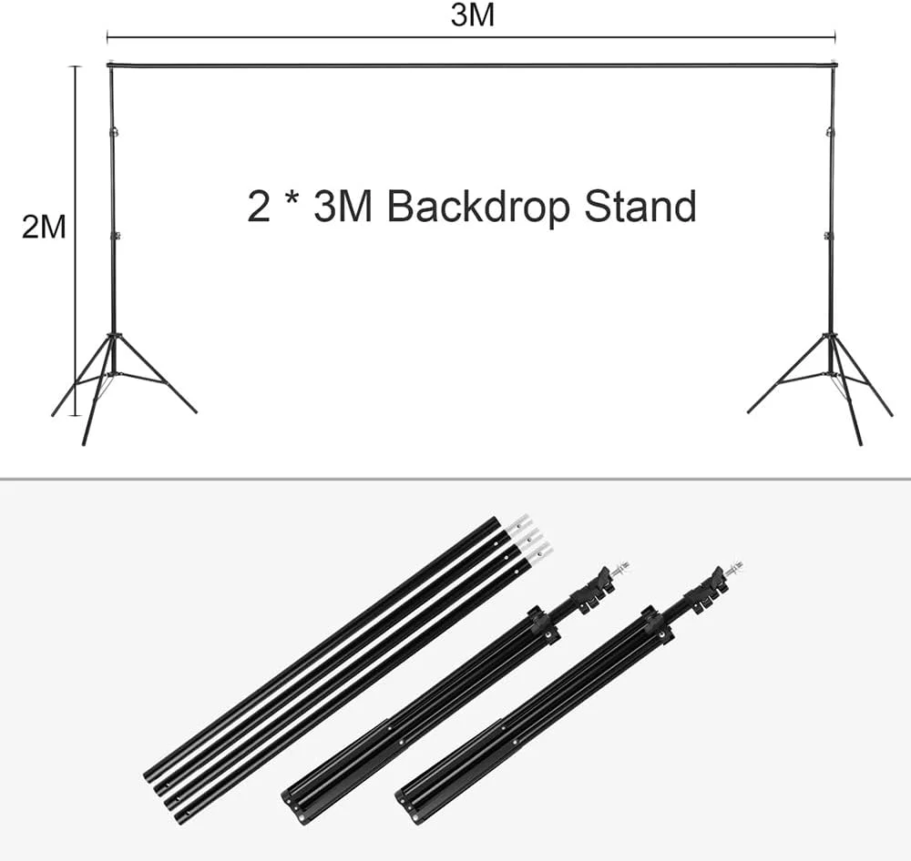 کیت نورپردازی سافت باکس استودیویی حرفه ای با سافت باکس های 50 در 70 سانتی متر، چتر، لامپ های 40 واتی، پایه 2 متری و پس زمینه