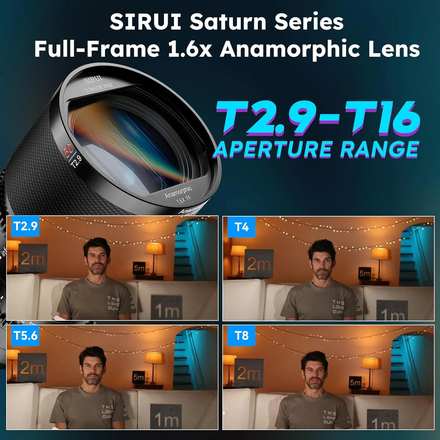 لنز آنامورفیک 50mm T2.9 1.6X فول فریم کربن فیبر سیروی مدل Saturn، لنز سینمایی برای دوربین های با مانت RF، وزن کمتر از 500 گرم (فلر آبی) لنز آنامورفیک 50mm T2.9 1.6X فول فریم کربن فیبر سیروی مدل Saturn، لنز سینمایی برای دوربین های با مانت RF، وزن کمتر از 500 گرم (فلر آبی)