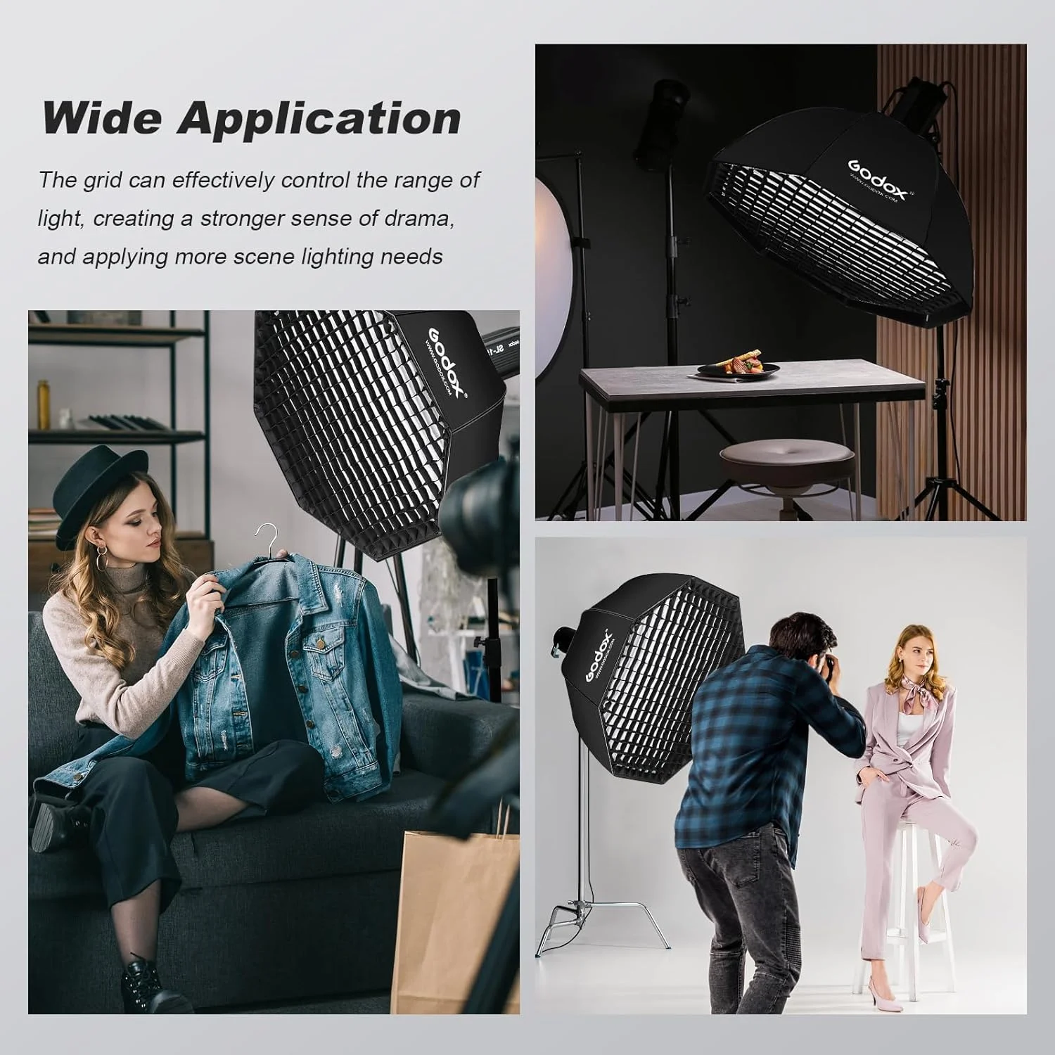 زنبوری لانه زنبوری هشت ضلعی قابل حمل Soonpho 120 سانتی متری/47 اینچی فقط برای سافت باکس Godox SB-UE، رفلکتور سافت باکس چتر فلاش اسپیدلایت (فقط توری 120 سانتی متری)