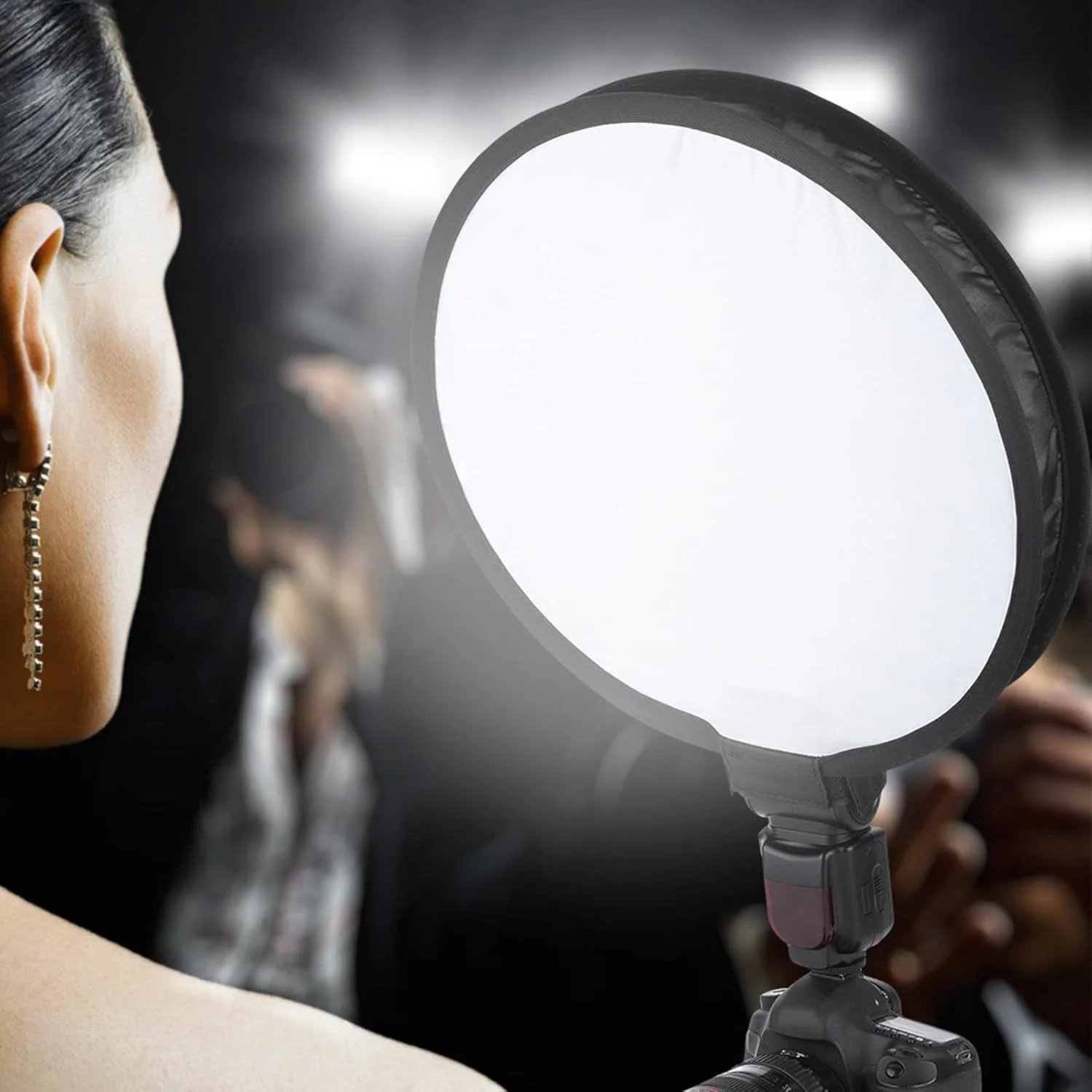 دیفیوزر سافت باکس گرد تاشو قابل حمل 40 سانتی متری برای فلاش دوربین