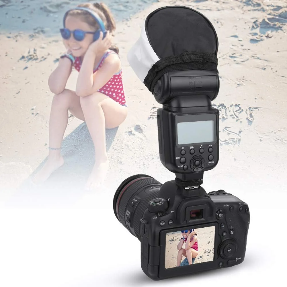 نرم‌باکس پخش‌کننده نور قابل حمل، نرم‌باکس سبک وزن برای فلاش دوربین، ایجاد جلوه نور ملایم برای عکاسی داخلی، پلاستیکی، سبز