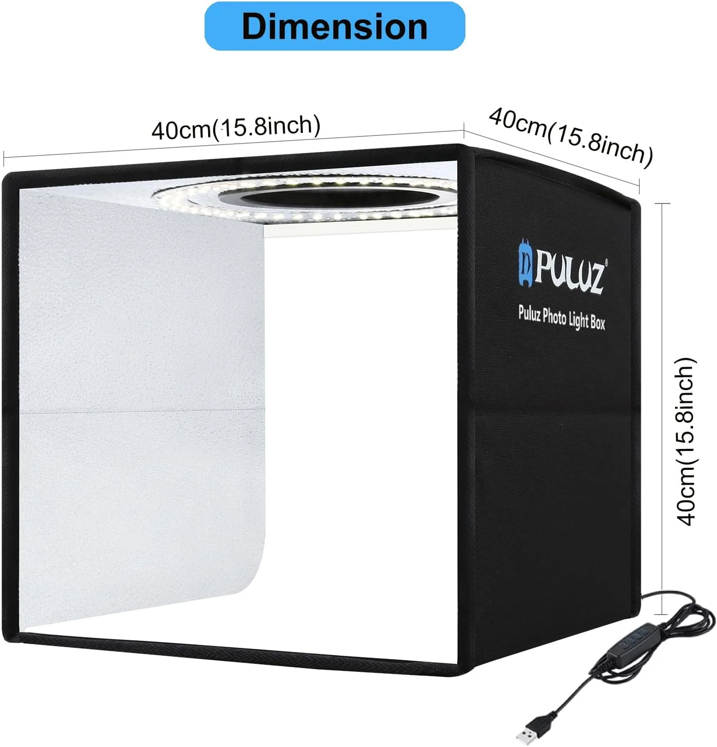 جعبه نور عکاسی محصول، 40cm x 40cm استودیوی جعبه نور تاشو حرفه ای با 160 چراغ LED و 6 پس زمینه رنگی دو طرفه برای جواهرات و عکاسی از محصولات با اندازه متوسط