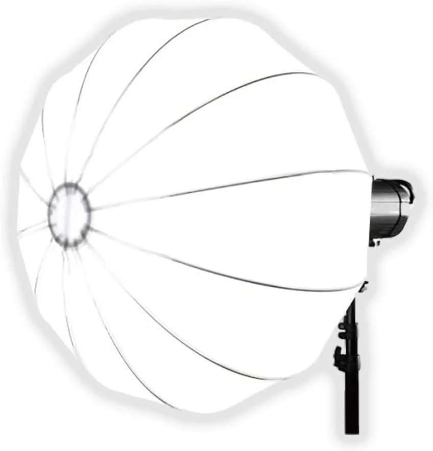 سافت باکس فانوسی تاشو، سافت باکس توپی شکل با مانت بوئنز، نصب سریع و قابل حمل برای چراغ های ویدیویی با مانت بوئنز (65 سانتی متر)