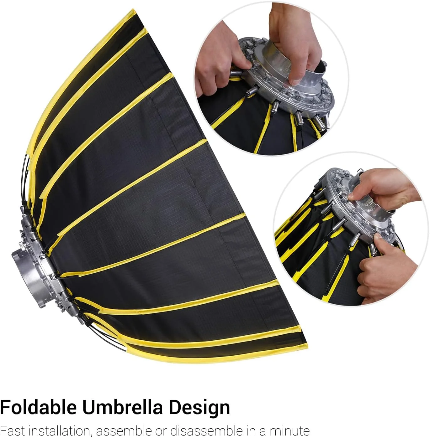 سافت باکس شش ضلعی قابل حمل Pepisky با نصب سریع، پارچه نرم، نوار گرید و طراحی چتر بازتابنده نقره ای برای لوازم جانبی نور فلاش استودیویی Speedlite، 60 سانتی متر سافت باکس شش ضلعی قابل حمل Pepisky با نصب سریع، پارچه نرم، نوار گرید و طراحی چتر بازتابنده نقره ای برای لوازم جانبی نور فلاش استودیویی Speedlite، 60 سانتی متر