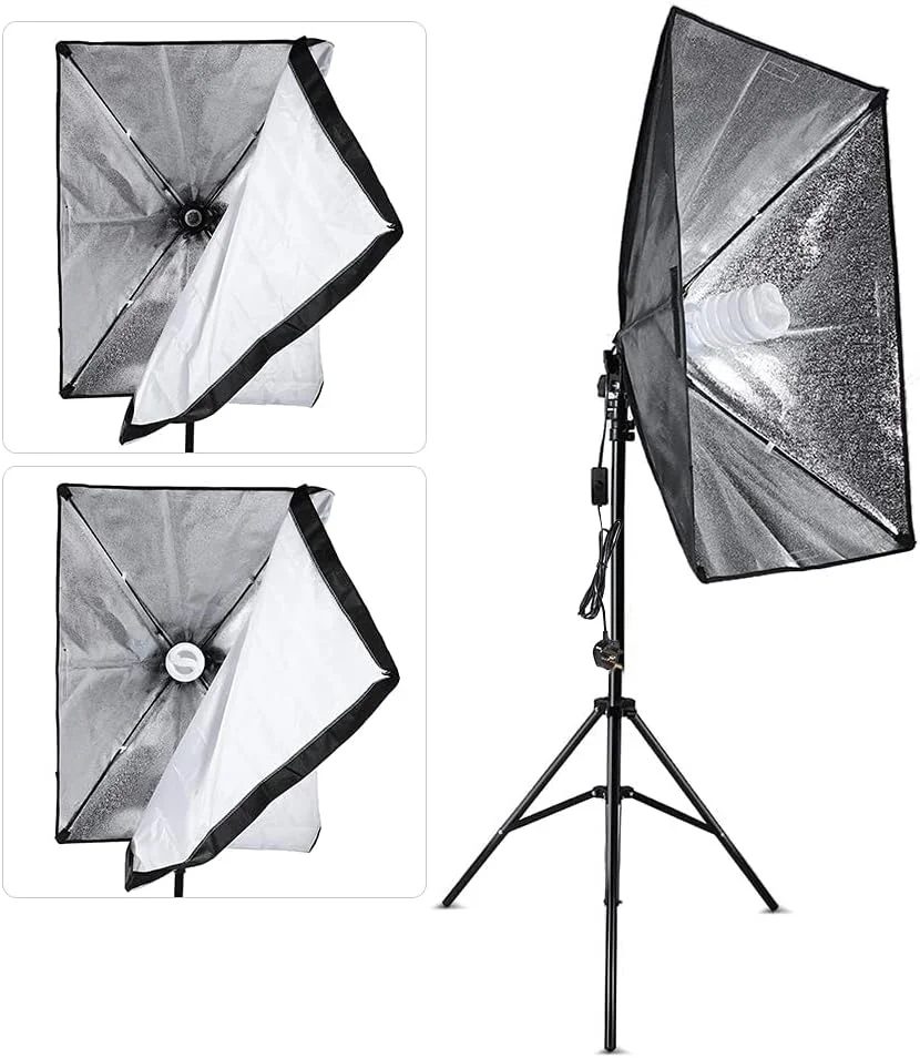 کیت نورپردازی پپیسکی، استودیو عکاسی مکعبی سافت باکس چتری تجهیزات عکس و فیلم ۲ * لامپ ۱۳۵ وات ۲ * پایه سه پایه ۲ * سافت باکس ۱ * کیف حمل برای عکس برداری از محصول و چهره