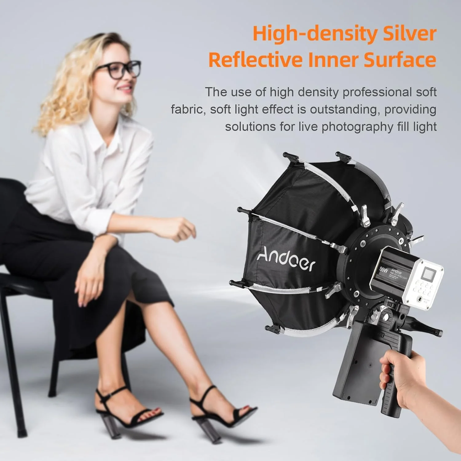 نرم باکس هشت ضلعی کوچک 30 سانتی متری پپیسکی به همراه پارچه جداشدنی و گرید لانه زنبوری سازگار با نورهای ویدئویی مینی COB