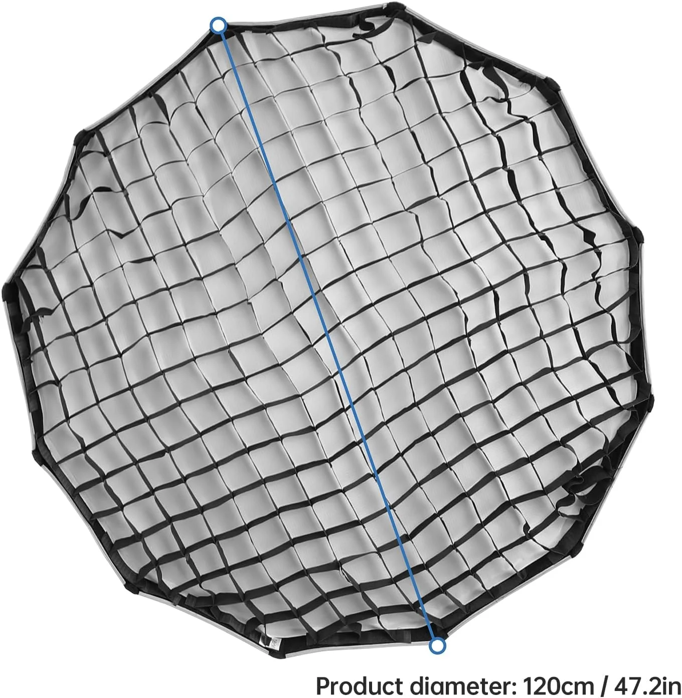 سافت باکس پارابولیک تاشو با نصب بوون و شبکه لانه زنبوری برای استودیو عکاسی، پرتره و پخش زنده
