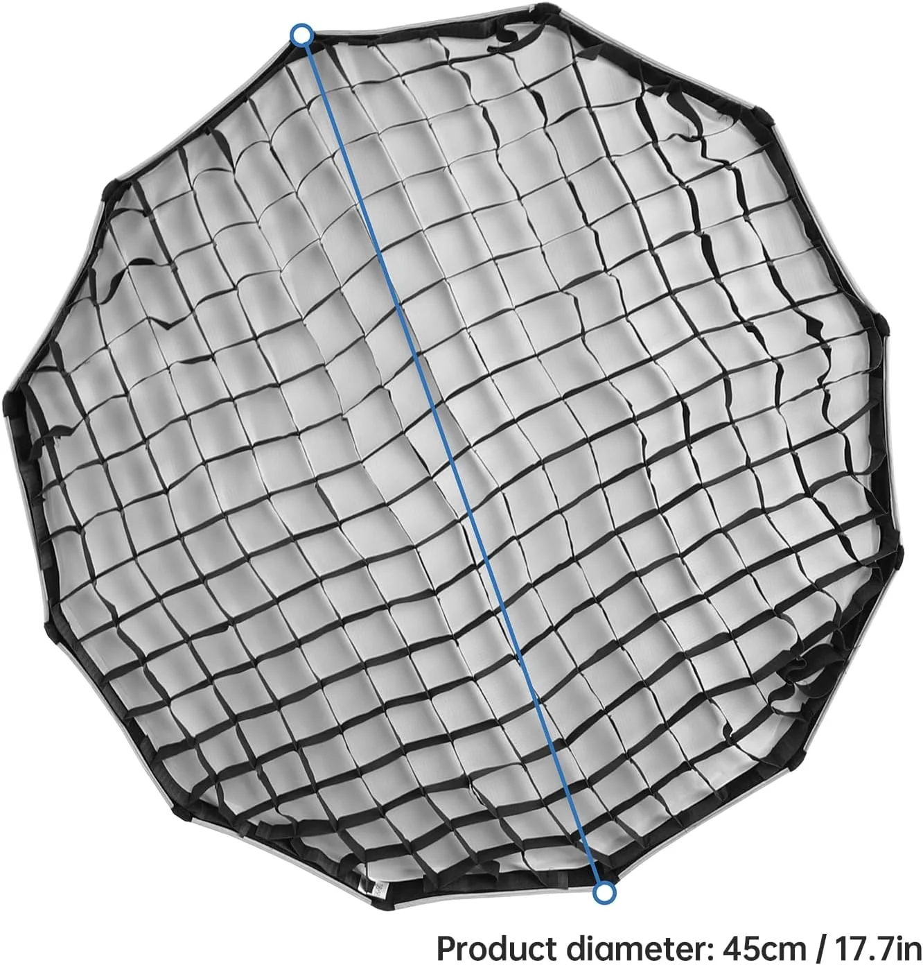 نرم باکس سهمی شکل تاشو 45 سانتی متری با نصب بوون و شبکه لانه زنبوری برای استودیو عکاسی، پرتره و پخش زنده