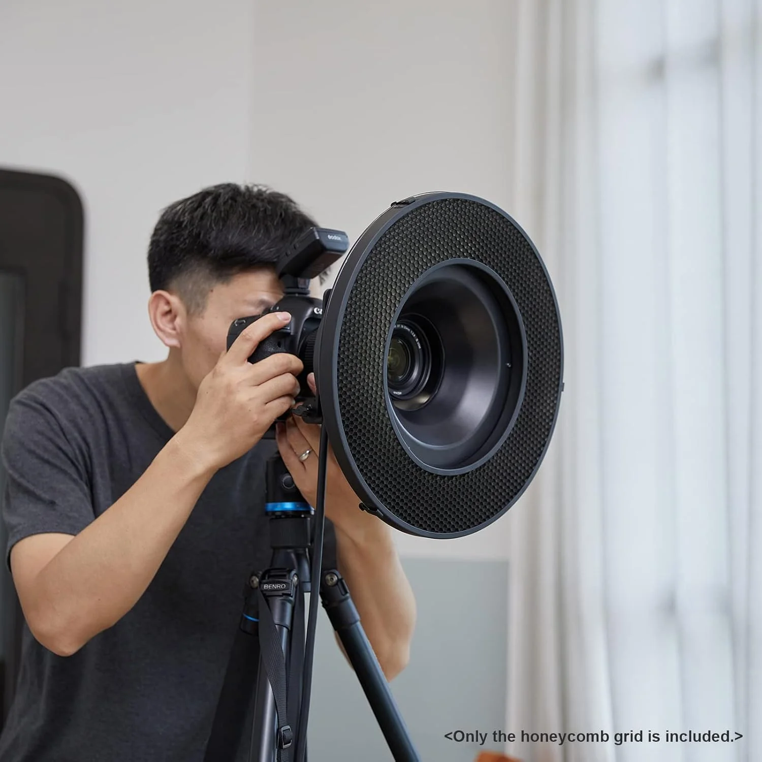 شانه لانه زنبوری رفلکتور OUNA R200، توری لانه زنبوری R200-RHC30 با زاویه 30 درجه برای رفلکتور فلاش حلقوی R200، ساخته شده از فلز، لوازم جانبی فلاش دوربین