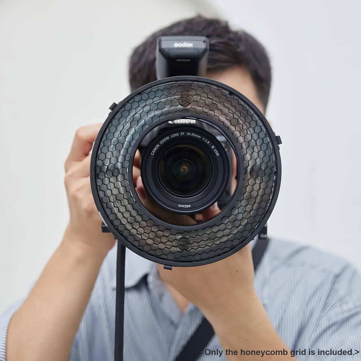 بدنه لانه زنبوری فلاش OUNA R200، مدل R200-HC40 با زاویه 40 درجه، ساخته شده از فلز، مناسب برای فلاش حلقوی R200 و لوازم جانبی فلاش دوربین