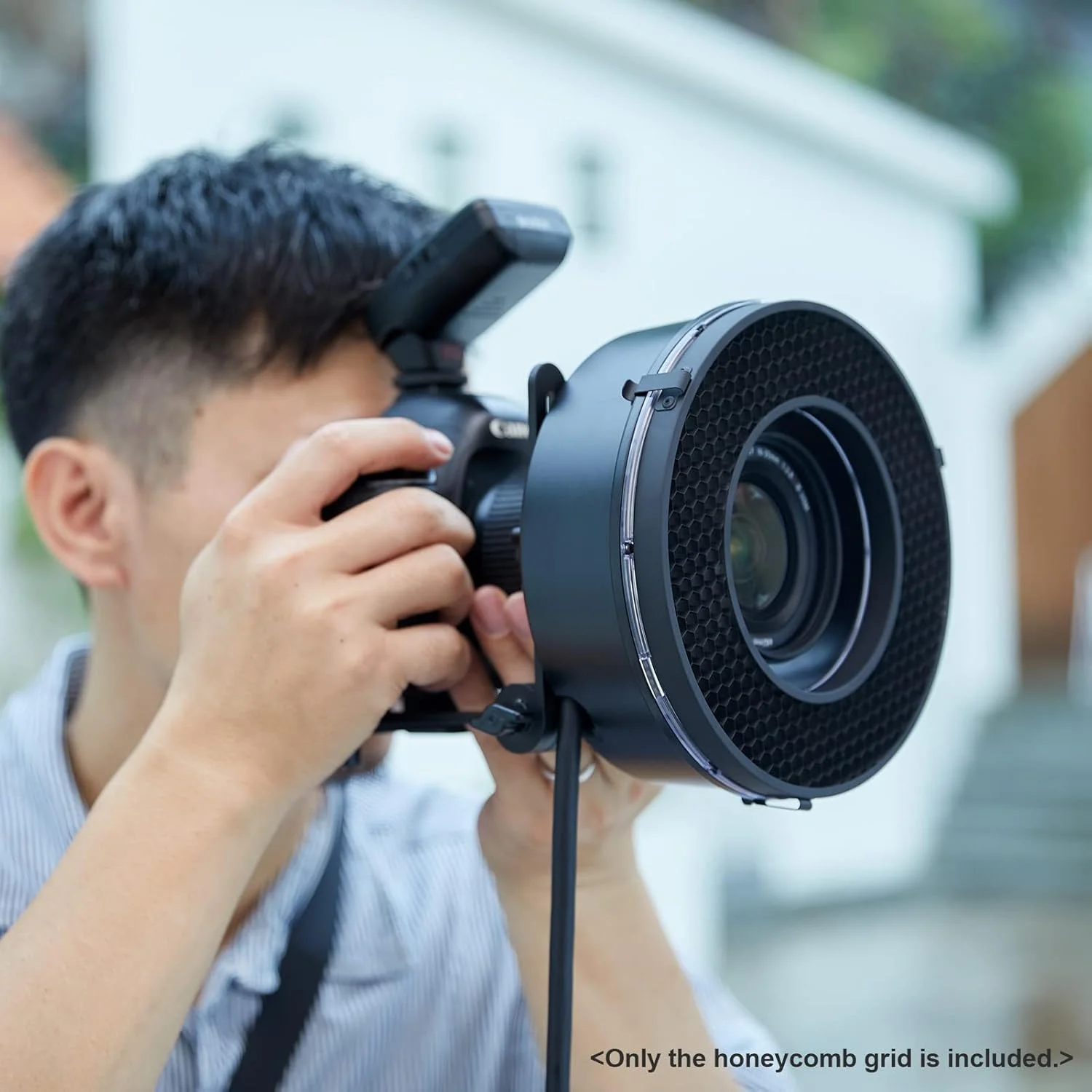 بدنه لانه زنبوری فلاش OUNA R200، مدل R200-HC40 با زاویه 40 درجه، ساخته شده از فلز، مناسب برای فلاش حلقوی R200 و لوازم جانبی فلاش دوربین