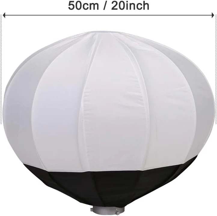 نورافکن فانوسی تاشو NiceFoto با قطر 50 سانتی متر، با پایه بوئنز و نصب سریع، مناسب برای فلاش استودیویی