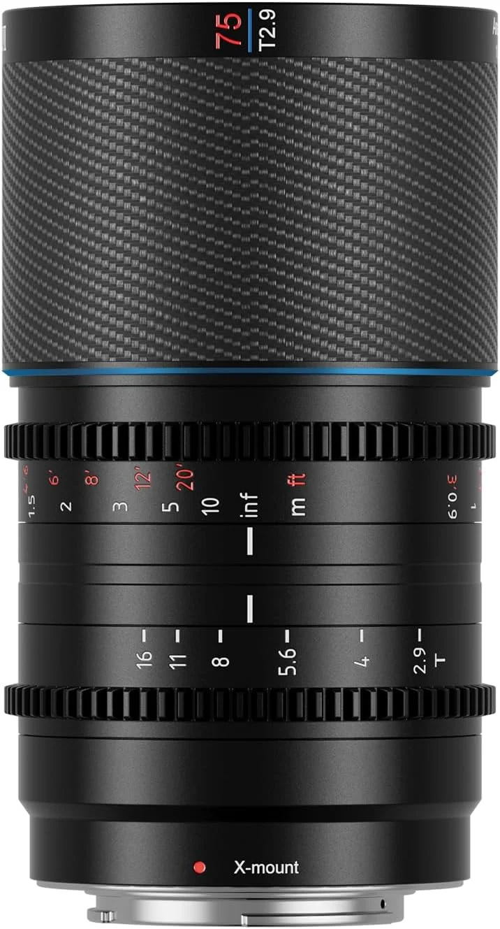 لنز آنامورفیک کربنی SIRUI Saturn 75mm T2.9 1.6X فول فریم، لنز سینمایی کمتر از 500 گرم (Flare طبیعی، مانت X)