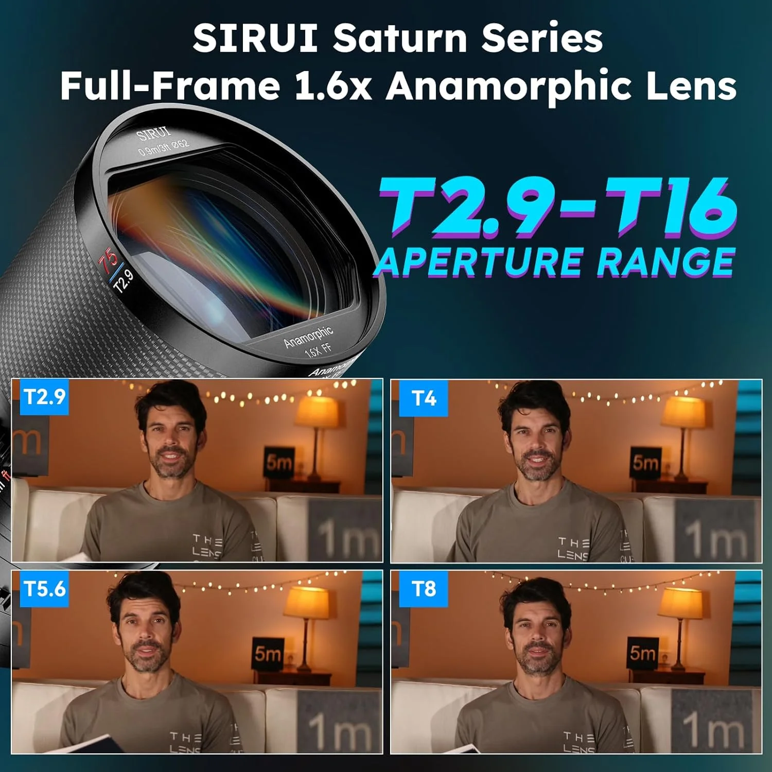 لنز آنامورفیک کربنی SIRUI Saturn 75mm T2.9 1.6X فول فریم، لنز سینمایی کمتر از 500 گرم (Flare طبیعی، مانت X)