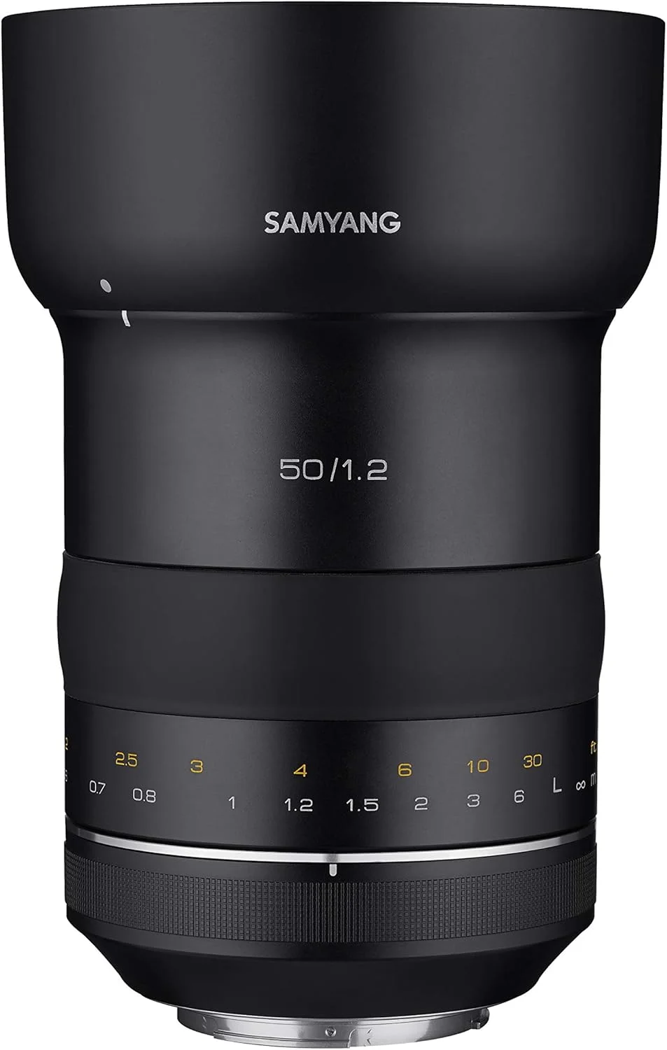 لنز سریع 50mm f/1.2 Samyang SYXP50-C XP برای Canon EF با تراشه AE داخلی، مشکی