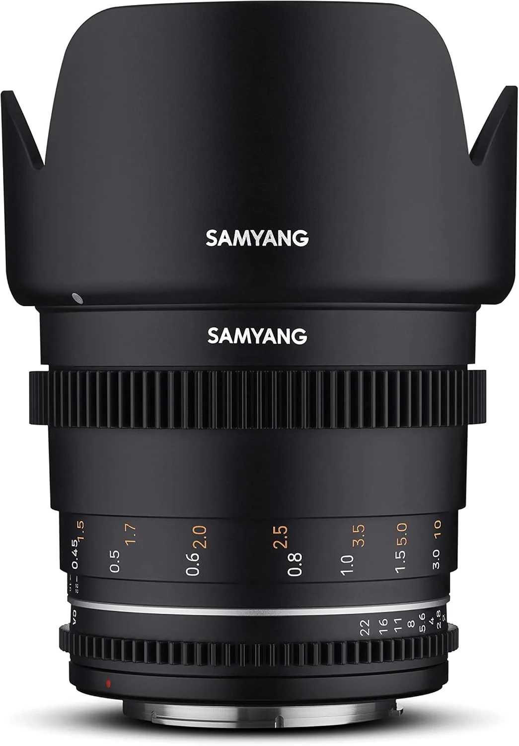 لنز سینمایی و ویدیویی نرمال با دید بالا Samyang MF 50mm T1.5 VDSLR MK2 Nikon F برای مانت Nikon F، فاصله کانونی ثابت 50mm، چرخ دنده های Follow Focus، فرمت کامل و APS-C، رزولوشن 8K