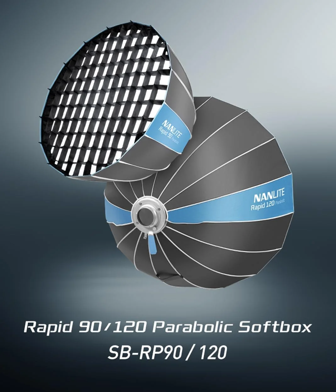 نانلایت SB-RP120 سافت باکس دهان عمیق 120 سانتی‌متری با رهاسازی سریع - دارای قفل سریع ثبت شده نانلایت، نور ملایم با بازدهی بالا، سازگار با اتصالات سرنیزه بوئنز