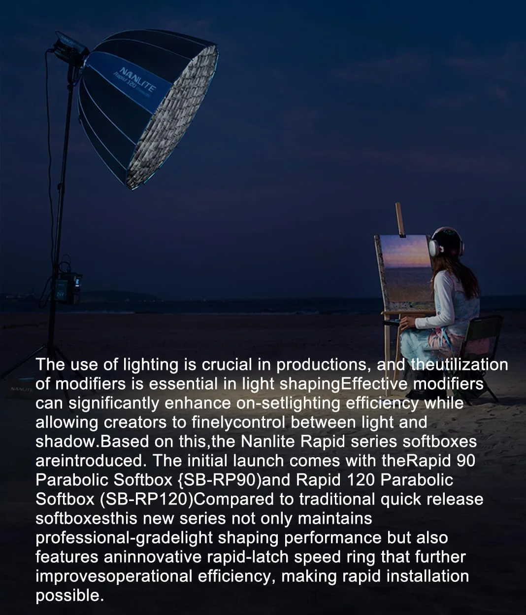 نانلایت SB-RP120 سافت باکس دهان عمیق 120 سانتی‌متری با رهاسازی سریع - دارای قفل سریع ثبت شده نانلایت، نور ملایم با بازدهی بالا، سازگار با اتصالات سرنیزه بوئنز