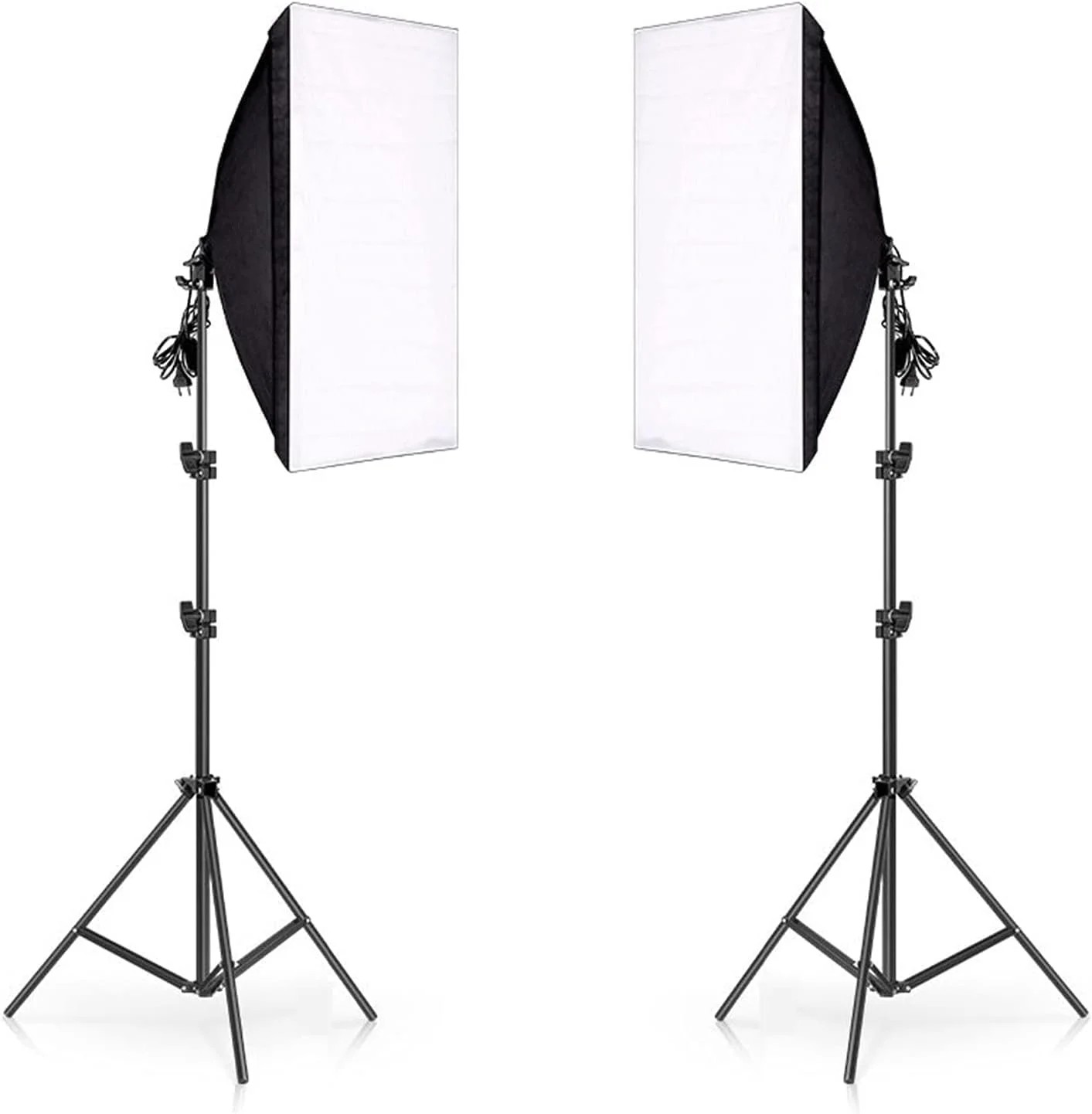 کیت نورپردازی سافت باکس MOTIM، تجهیزات حرفه ای استودیوی عکس با سافت باکس 2x50x70CM و پایه قابل تنظیم 2 متری (لامپ شامل نمی شود)