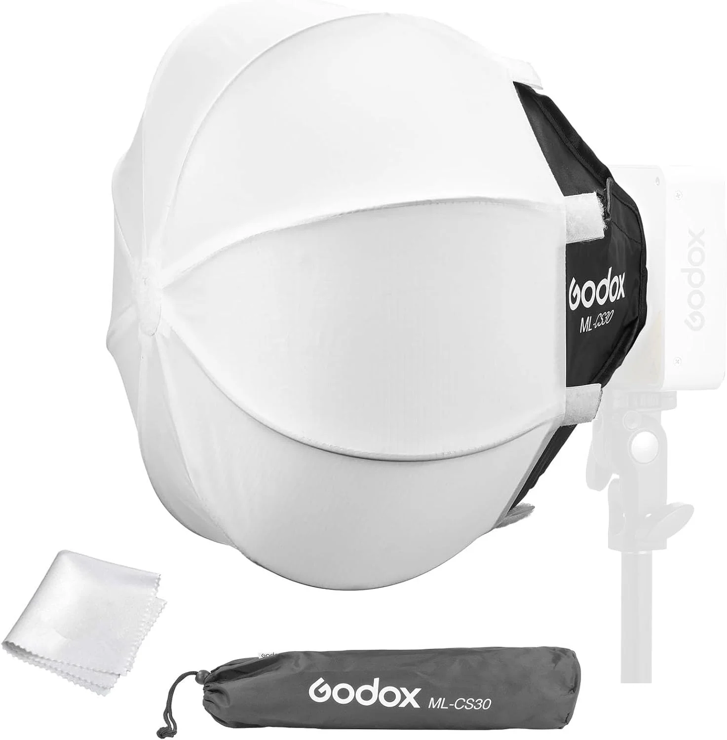 نرم باکس Godox ML100BI، سافت باکس فانوسی تاشو ML-CS30، 30x30 سانتی متر، مانت Godox، مناسب برای Godox ML100R ML100Bi ML60IIBi ML60Bi ML60 ML30Bi ML30