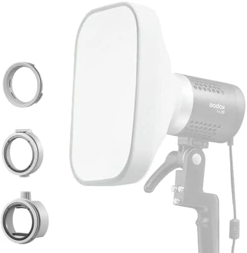 کیت سافت باکس گودکس ML-CS1625 به همراه 3 آداپتور، سازگار با Godox V1Pro, AD200Pro II, AD100Pro, AD300Pro, AD400Pro, V860III V850III TT685II ML30, ML30Bi, ML100Bi, ML60Bi, ML60IIBi و غیره