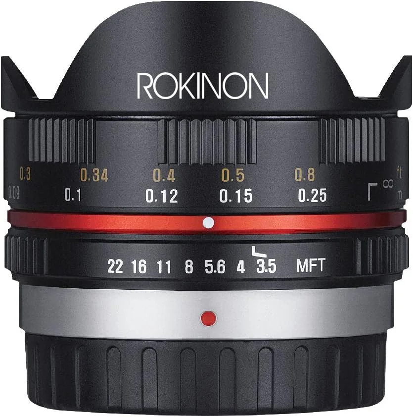 لنز چشم‌ماهی 7.5mm F3.5 UMC Rokinon FE75MFT-B برای میکرو چهار سوم (Olympus PEN و Panasonic)، مشکی