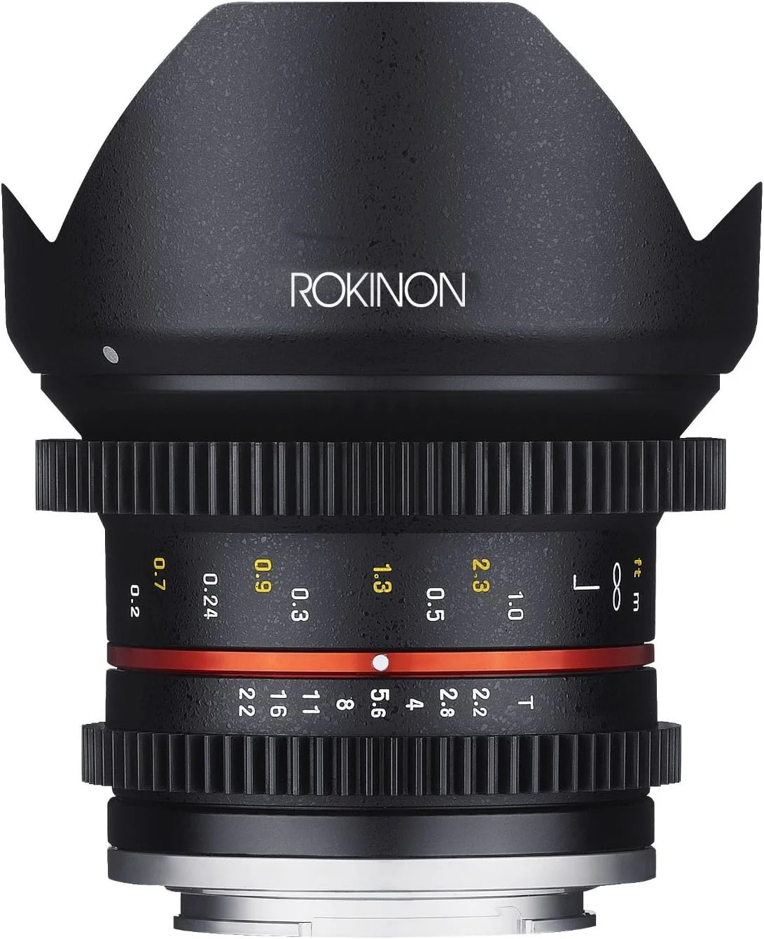 لنز سینمایی ثابت 12 میلی‌متری Rokinon Cine Cv12M-E T2.2 برای دوربین‌های Sony E-Mount و سایر دوربین‌ها، سایز واحد