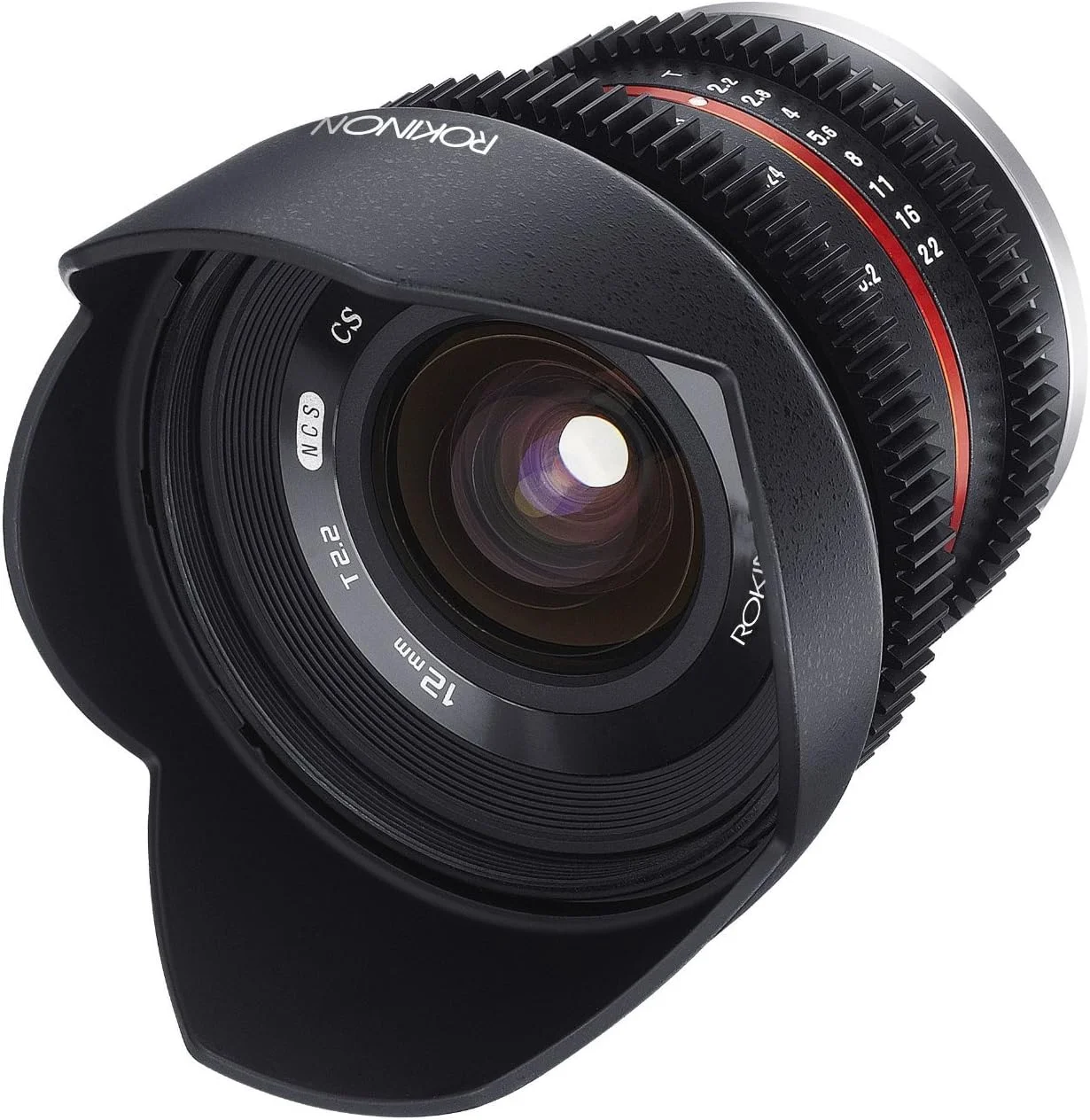 لنز سینمایی ثابت 12 میلی‌متری Rokinon Cine Cv12M-E T2.2 برای دوربین‌های Sony E-Mount و سایر دوربین‌ها، سایز واحد