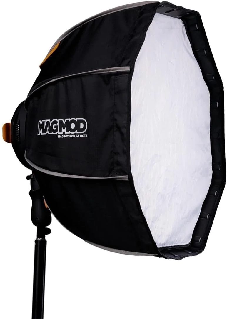 نرم باکس هشت ضلعی 24 اینچی MagMod MagBox PRO با جایگاه ژل یکپارچه و جیب نگهداری برای دیفیوزر پارچه ای - سازگار با فلاش های اسپیدلایت و استروب
