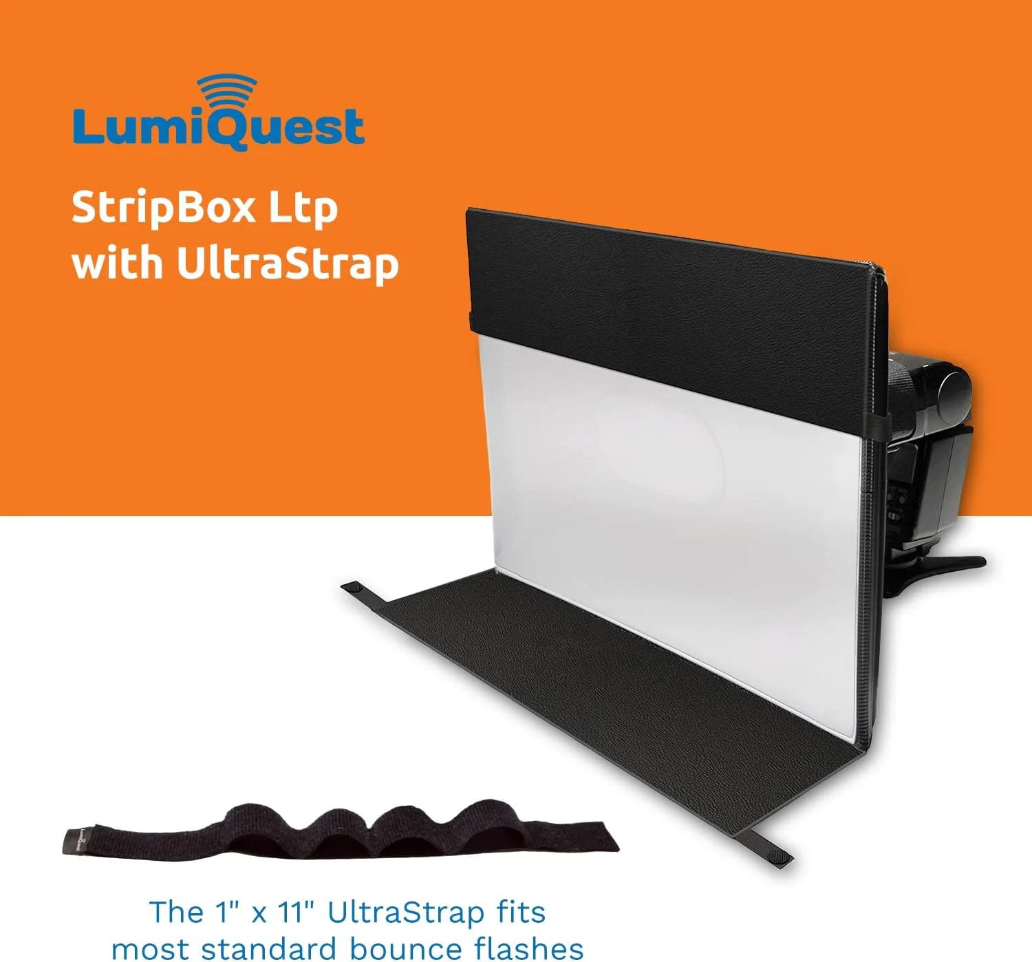 نرم کننده نور فلاش دو در یک LumiQuest مدل SoftBox و StripBox، طراحی کلاسیک جهانی برای فلاش های اکسترنال با UltraStrap