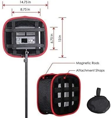 نرم کننده نور ال ای دی Lightdow، پخش کننده نور سافت باکس تاشو، لوازم جانبی عکاسی قابل حمل