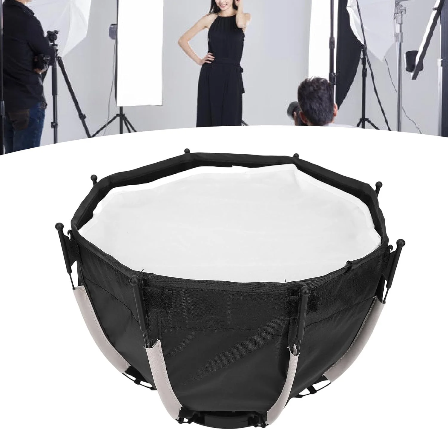 سافت باکس هشت ضلعی کوچک 29 سانتی متری، سافت باکس با نصب سریع بوئنز به همراه شبکه لانه زنبوری و کیف مخصوص نصب بوئنز