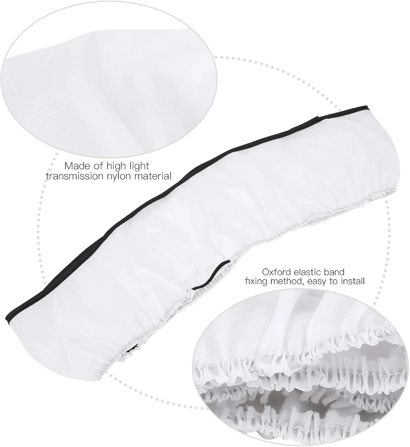 نرم کننده نور سافت باکس، پارچه نرم نور ال ای دی، پارچه نرم نور پرکننده زیبایی لایو، تاشو آسان. (دیفیوزر 14 اینچی سفید)