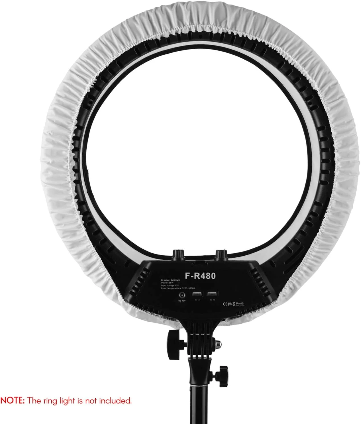 پارچه دیفیوزر رینگ لایت 45 سانتی متری مناسب برای پخش زنده، آرایش، عکاسی محصول و ویدیو