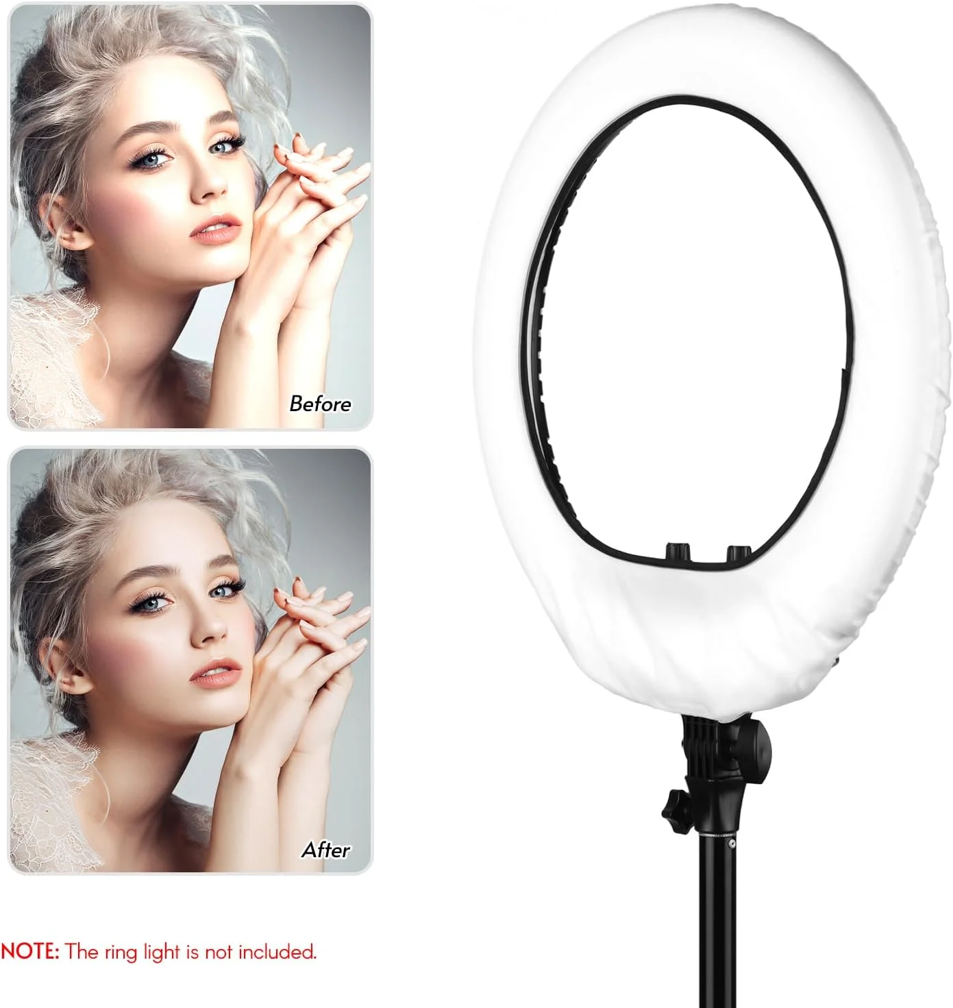 پارچه دیفیوزر رینگ لایت 18 اینچی Labymos برای پخش زنده، آرایش، عکاسی از محصول و فیلمبرداری